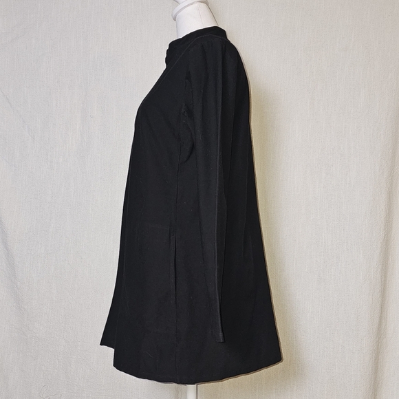 Eileen Fisher Womens Crepe Jacket Sz M Black Full Zip Stretch - Picture 6 of 13